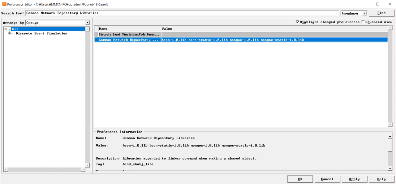 Riverbed Modeler Library Name Setup